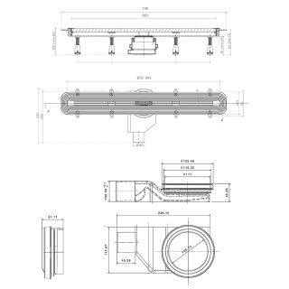 Душевой лоток BETTOSERB 13100035 Slim Line 850